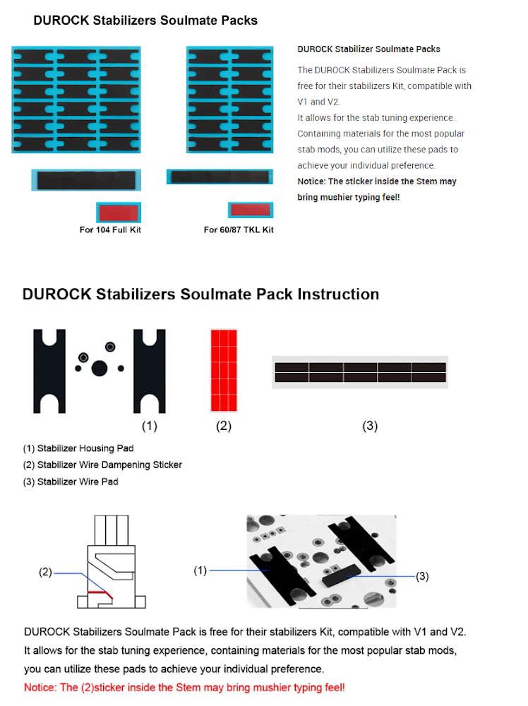 "Unicorn" Durock V3 Stabilizers
