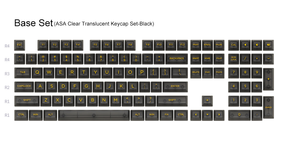 Akko V2 Black Clear Transparent Keycap Set (155-Key)