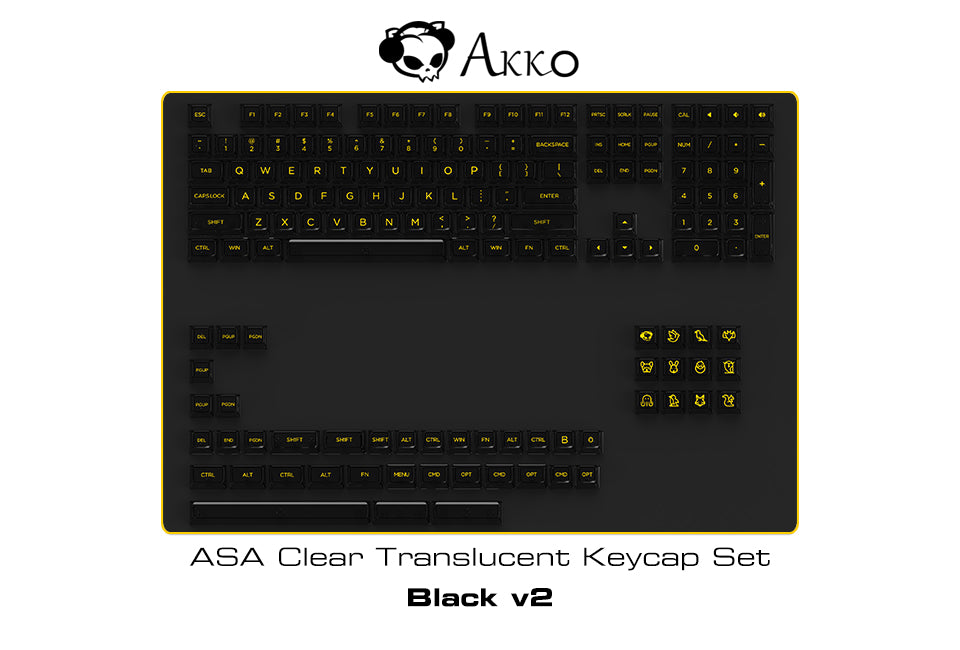 Akko V2 Black Clear Transparent Keycap Set (155-Key)