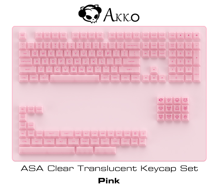 Akko Pink Clear Transparent Keycap Set (155-Key)