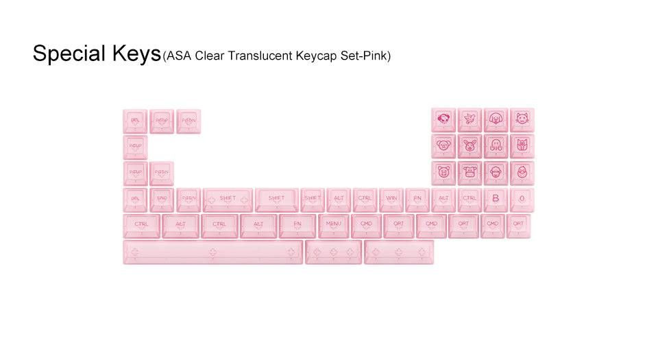 Akko Pink Clear Transparent Keycap Set (155-Key)