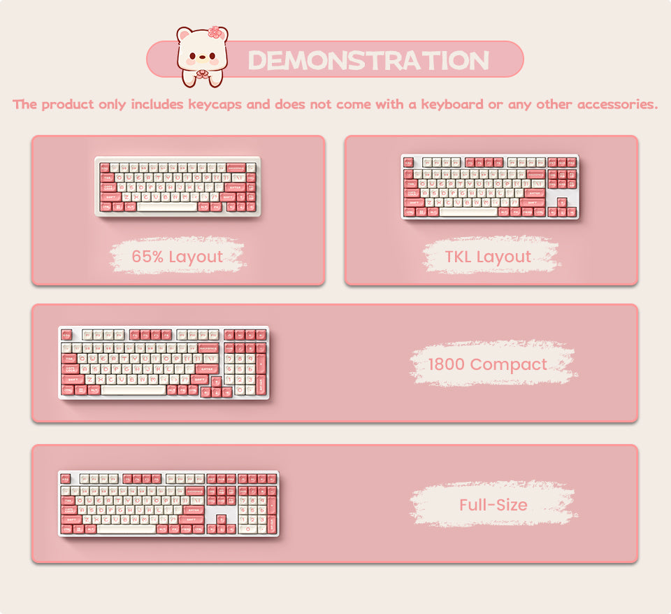 Akko Sakura Bear Keycap Set (122-key)